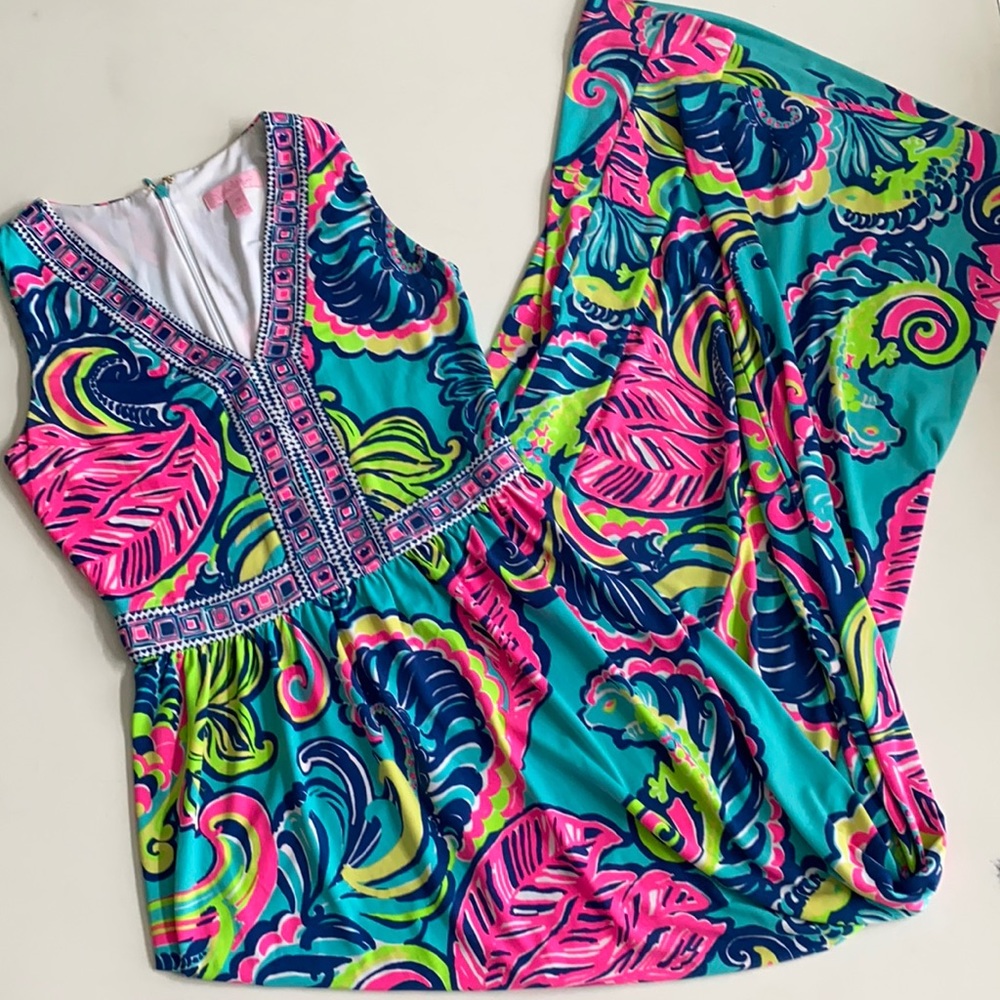 LILLY PULITZER BEAUTIFUL BRIGHTLY COLORED MAXI DRESS SIZE XS
